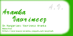 aranka vavrinecz business card